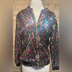 NWT Screamin’ Sequin Bomber Jacket